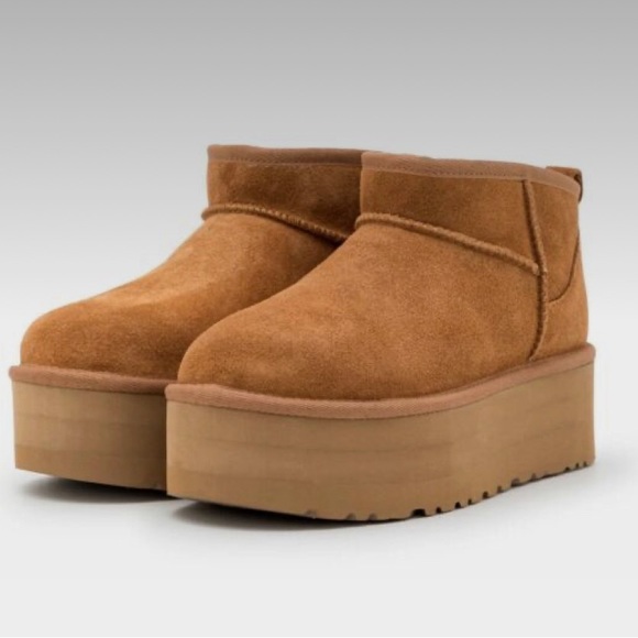 🤎BNIB CLASSIC ULTRA MINI PLATFORM BOOT CHESTNUT-WMS 7 🤎 - Picture 5 of 10